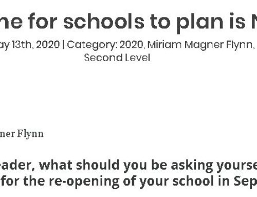 The time for schools to plan is NOW